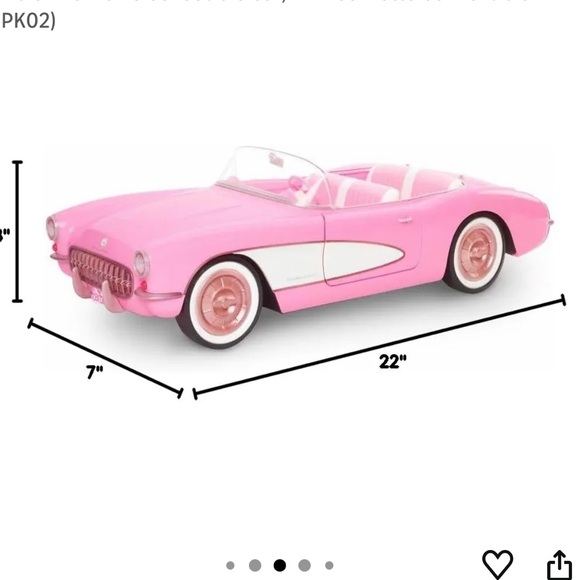 Barbie Pink Corvette Convertible. Barbie the movie collectible car - Picture 5 of 9